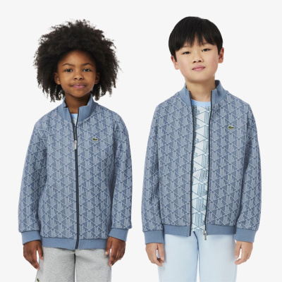 Детская толстовка Lacoste Paris Monogram с высоким воротом и застежкой-молнией