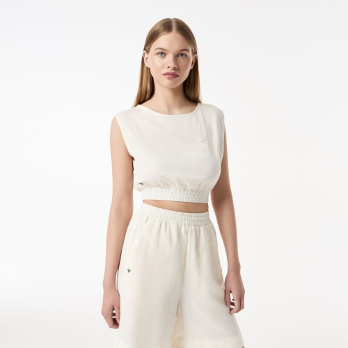 Женская лёгкая рубашка Lacoste из смеси льна