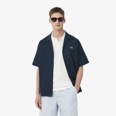 Мужская рубашка Lacoste Relaxed Fit с вафельной текстурой