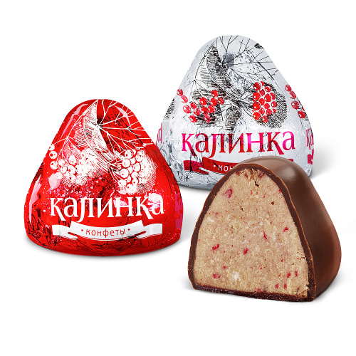 Конфеты «Калинка» с малиной и орехами, Красный Октябрь