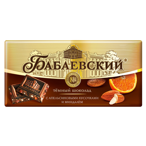 Шоколад Бабаевский с мандарином и грецким орехом, 90 гр.