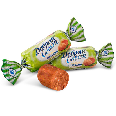 Конфеты Добрый совет с орехами на фруктозе, Воронежская кондитерская фабрика