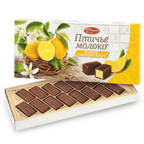 Конфеты Птичье молоко с лимонным вкусом, Пензенская кондитерская фабрика, 200 гр.