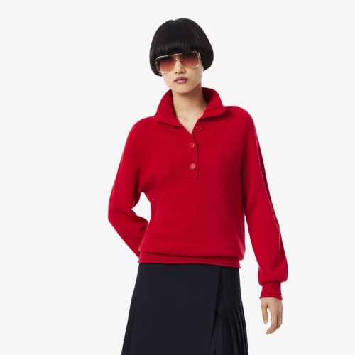Женский шерстяной свитер Lacoste с высоким воротником
