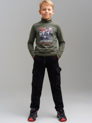 Брюки текстильные джинсовые утепленные с начесом для мальчиков