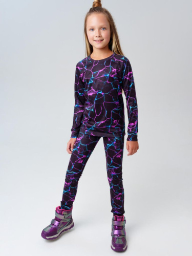 Термокомплект трикот. для девочек: фуфайка (футболка) с длин. рук, брюки для эпизод. использования