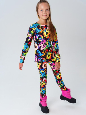 Термокомплект трикот. для девочек: фуфайка (футболка) с длин. рук, брюки для эпизод. использования