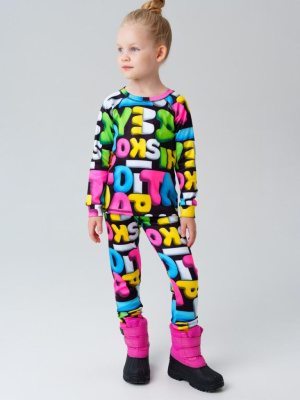 Термокомплект трикот. для девочек: фуфайка (футболка) с длин. рук, брюки для эпизод. использования