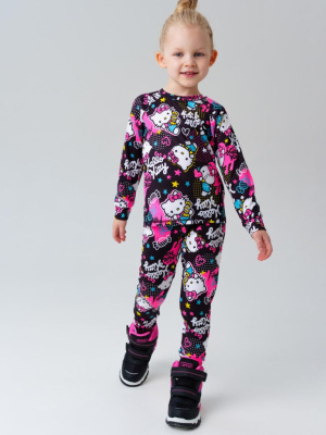 Термокомплект трикот. для девочек: фуфайка (футболка) с длин. рук, брюки для эпизод. использования