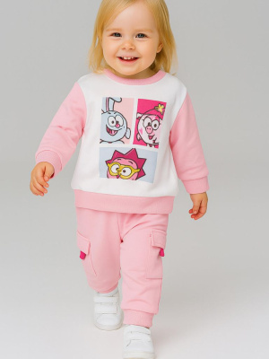 Комплект детский трикотажный для девочек: толстовка, брюки