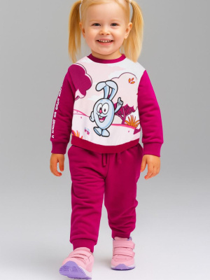 Комплект детский трикотажный для девочек: толстовка, брюки
