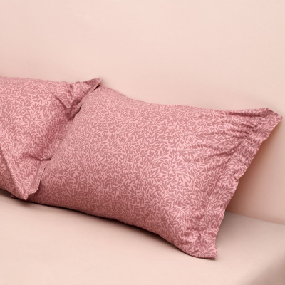 Комплект наволочек Латери (листья) с ушками, коричневый