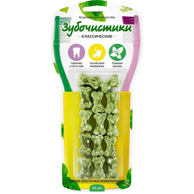 Деревенские лакомства Зубочистки лакомство для собак, мини-косточки жевательные - 14 шт, 60 г Китай 1 уп. х 1 шт. х 0.06 кг