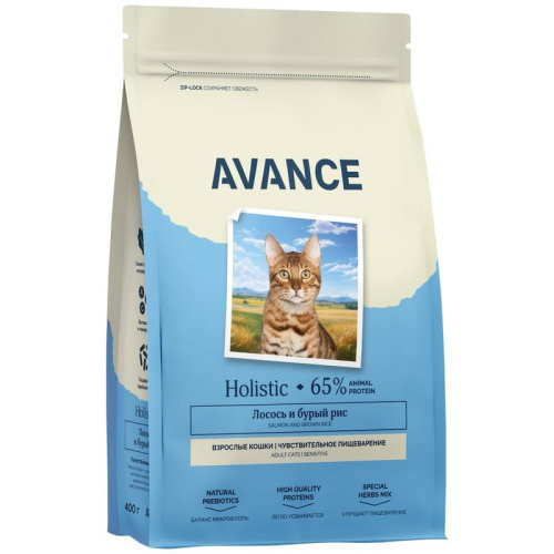 Avance Holistic Sensitive сухой корм для собак с чувствительным пищеварением, с ЯГНЕНКОМ и бурым рисом - 400 г холистик для взрослых с ягненком для всех пород мешок Российский корм 1 уп. х 1 шт. х 0.4 кг