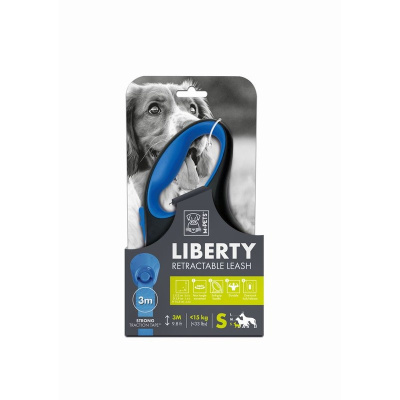 Mpets Ltd Поводок-рулетка LIBERTY 3 м, до 15 кг, S, 16,3 x 9,2 x 3,9 см, синий Китай 1 уп. х 1 шт. х 0.15 кг