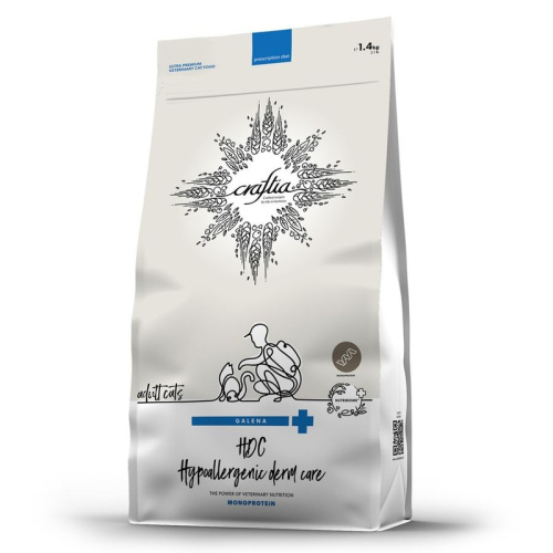 Craftia Galena Cat Hypoallergenic Derm Care корм для кошек при пищевой аллергии и кожи - 1,4 кг ветеринарный для взрослых для всех пород мешок Сербия 1 уп. х 1 шт. х 1.4 кг