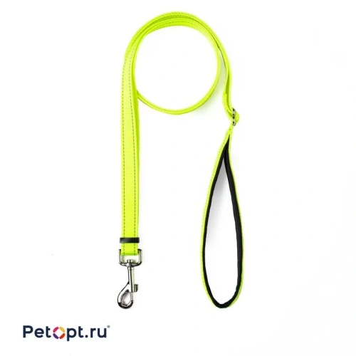 PetOpt Поводок светоотражающий, нейлон и неопрен, Флуоресцентный желтый L-25ммХ200см Изменяющаяся длина 120-200 см l Китай 1 уп. х 1 шт. х 0.151 кг