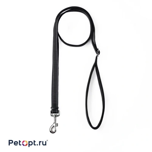 PetOpt Поводок светоотражающий, нейлон и неопрен, Черный S-10ммХ200см Изменяющаяся длина 120-200 см s Китай 1 уп. х 1 шт. х 0.045 кг