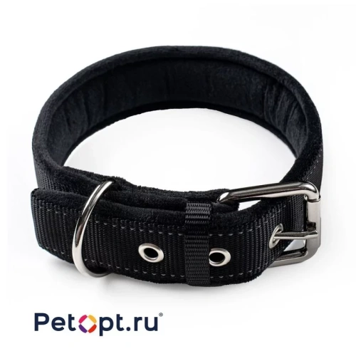 PetOpt Ошейни для собакк с мягкой подкладкой, застежка, ременная пряжка, Черный ХS 35ммХ315-395см xs Китай 1 уп. х 1 шт. х 0.029 кг
