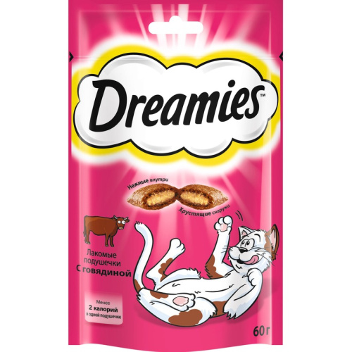 Dreamies лакомые подушечки для кошек с говядиной - 140 г для взрослых Россия 1 уп. х 1 шт. х 0.14 кг