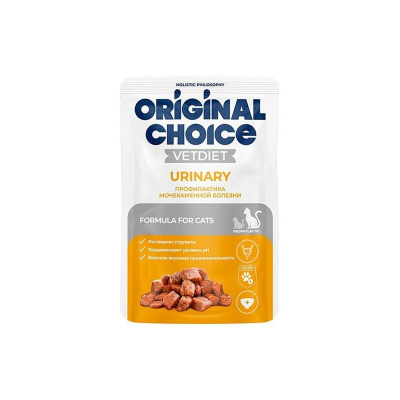 Original Choice Vetdiet Urinary влажный корм для кошек, профилактика, в паучах - 85 г премиум для взрослых консервы (в железной банке) Россия 1 уп. х 14 шт. х 1.19 кг