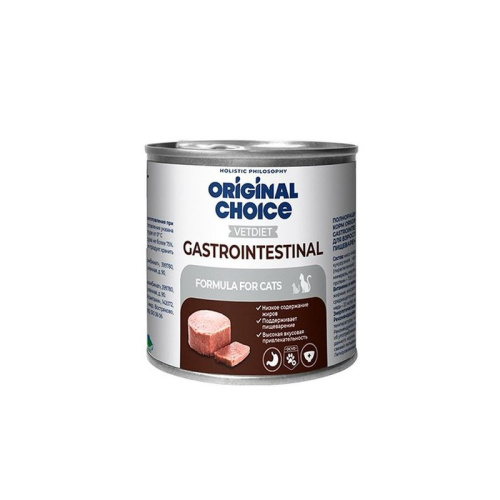 Original Choice Vetdiet Gastrointestinal влажный корм для кошек, с чувствительным пищеварением - 240 г премиум для взрослых консервы (в железной банке) Россия 1 уп. х 6 шт. х 1.44 кг
