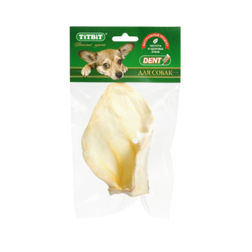 Titbit ухо телячье большое - мягкая упаковка - 40 г для взрослых с телятиной для всех пород Россия 1 уп. х 1 шт. х 0.04 кг