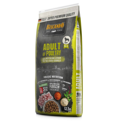 Belcando Adult Grain Free сухой беззерновой корм для взрослых собак средних и крупных пород с ПТИЦЕЙ повседневный супер премиум холистики для взрослых с птицей мешок Импортный корм 1 уп. х 1 шт. х 12.5 кг