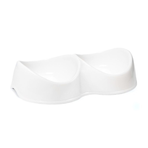 Gamma миска «Инь Ян» для собак и кошек, пластиковая, двойная, белая / Gamma, 2x200 мл для всех возрастов для всех пород Россия 1 уп. х 1 шт. х 0.097 кг