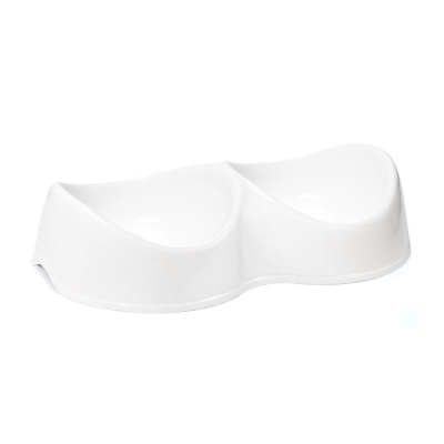 Gamma миска «Инь Ян» для собак и кошек, пластиковая, двойная, белая / Gamma, 2x200 мл для всех возрастов для всех пород Россия 1 уп. х 1 шт. х 0.097 кг