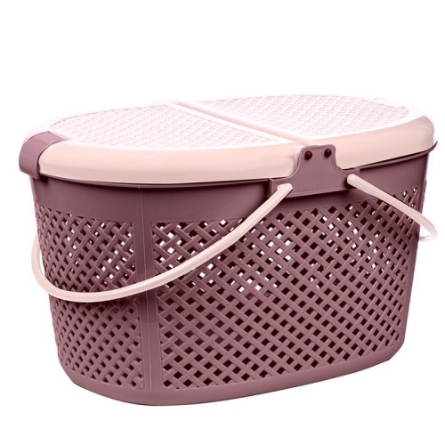 Triol переноска овальная для животных "Лукошко", пыльная роза / Triol 470х340х280 мм для всех возрастов Россия 1 уп. х 1 шт. х 1.133 кг
