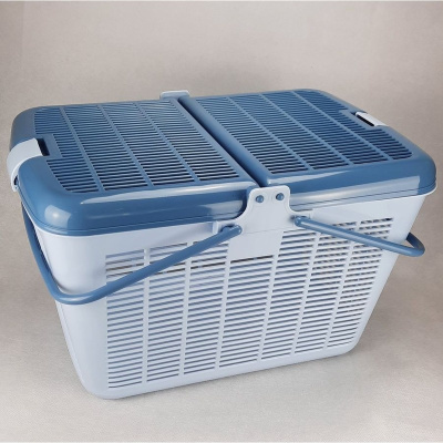 Triol переноска прямоугольная для животных "Корзинка", голубая - 450х320х280 мм для всех возрастов Россия 1 уп. х 1 шт. х 1.115 кг