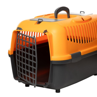 Triol серия Travel переноска для животных с пластиковой дверцей "Верона", оранжевая, размер М - 550x360x350 мм для всех возрастов Сербия 1 уп. х 1 шт. х 1.65 кг