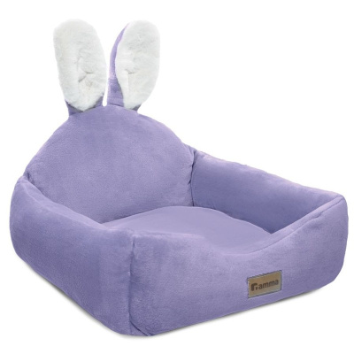 Gamma лежанка для животных квадратная "Зайка", сиреневая - 500х500х220мм для всех пород Россия 1 уп. х 1 шт. х 0.62 кг