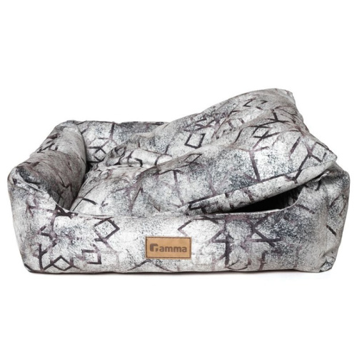 Gamma лежанка для животных прямоугольная "Руна", размер M - 520х450х170мм для всех пород Россия 1 уп. х 1 шт. х 0.9 кг