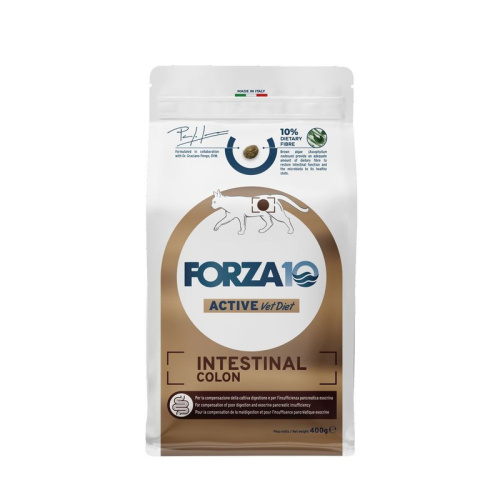 Forza10 Active Vetdiet Intestinal Colon Cat сухой корм для кошек, при заболевании жкт, с рыбой - 400 г ветеринарный супер премиум без курицы для взрослых с рыбой для всех пород мешок Италия 1 уп. х 1 шт. х 0.4 кг