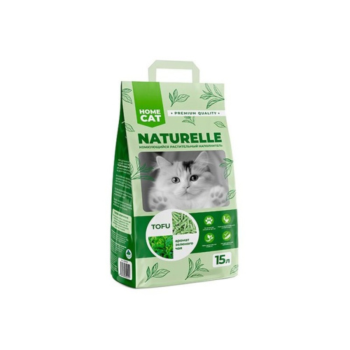 Homecat Naturelle комкующийся наполнитель, растительный, для кошачьих туалетов, с ароматом зеленого чая - 15 л для всех возрастов мешок Россия 1 уп. х 1 шт. х 6 кг