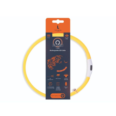 Mpets Ltd Светящийся ошейник FLASH LED, L, 2,5 x 65 см, оранжевый Китай 1 уп. х 1 шт. х 0.015 кг