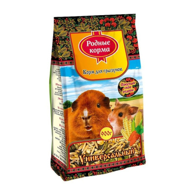 Родные корма сухой корм для грызунов, универсальный - 900 г повседневный премиум для взрослых мешок Российский корм 1 уп. х 1 шт. х 0.9 кг