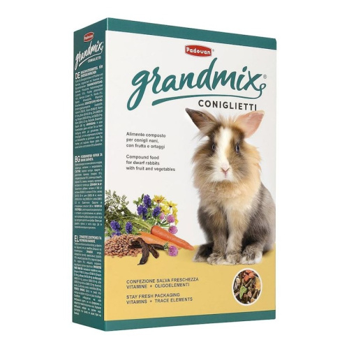 Корм Padovan Grandmix coniglietti для кроликов комплексный основной - 850 г повседневный премиум для взрослых Импортный корм 1 уп. х 1 шт. х 0.85 кг