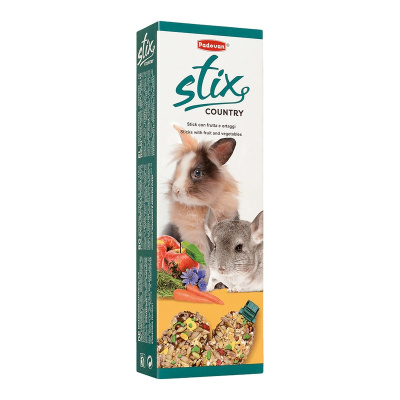 Лакомство палочки Padovan Stix Country coniglietti для кроликов и морских свинок сельские - 100 г для взрослых Италия 1 уп. х 1 шт. х 0.1 кг