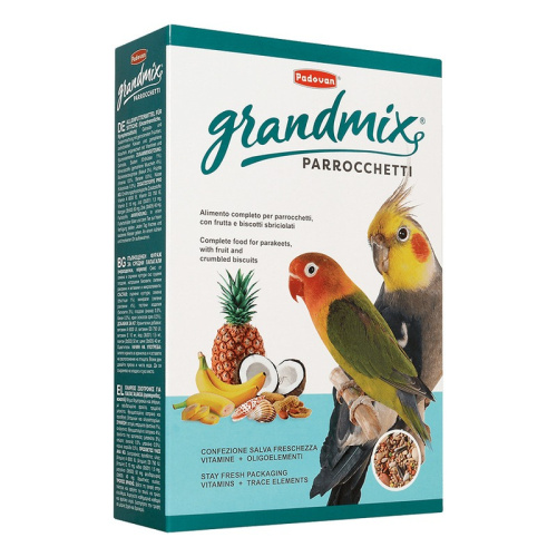 Корм Padovan Grandmix parrocchetti для средних попугаев комплексный основной - 850 г повседневный премиум для взрослых Импортный корм 1 уп. х 1 шт. х 0.85 кг