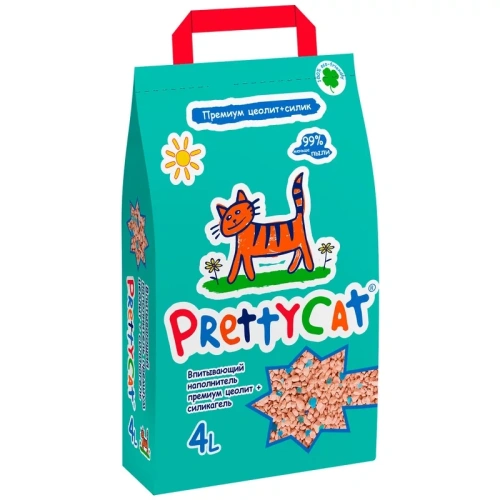 PrettyCat Premium наполнитель впитывающий глиняный "Premium" с део-кристаллами - 2 кг для всех возрастов Россия 1 уп. х 1 шт. х 2 кг