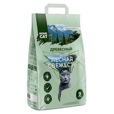 Homecat древесный впитывающий наполнитель с мелкими гранулами - 9 л повседневный эконом мешок Россия 1 уп. х 1 шт. х 3 кг