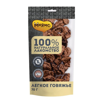 Мнямс лакомство для собак, легкое говяжье - 70 г повседневный для взрослых с говядиной для всех пород Россия 1 уп. х 1 шт. х 0.07 кг