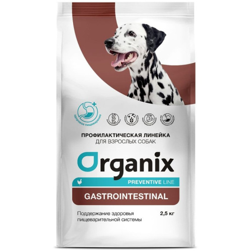 Organix Gastrointestinal  сухой диетический корм для взрослых собак всех пород при заболеваниях ЖКТ, с курицей - 2,5 кг повседневный супер премиум для взрослых с курицей для всех пород мешок Импортный корм 1 уп. х 1 шт. х 2.5 кг