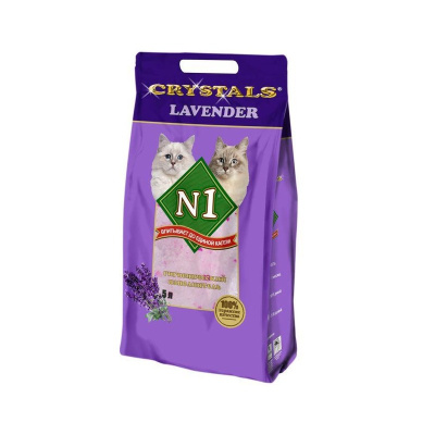 Наполнитель N1 Лаванда силикагелевый для кошачьего туалета 5 л премиум Китай 1 уп. х 1 шт. х 3 кг