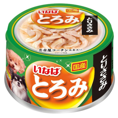 Inaba Toromi влажный корм для взрослых собак, с филе курицы в бульоне, в консервах - 80 г супер премиум для взрослых с курицей консервы (в железной банке) Япония 1 уп. х 24 шт. х 1.92 кг