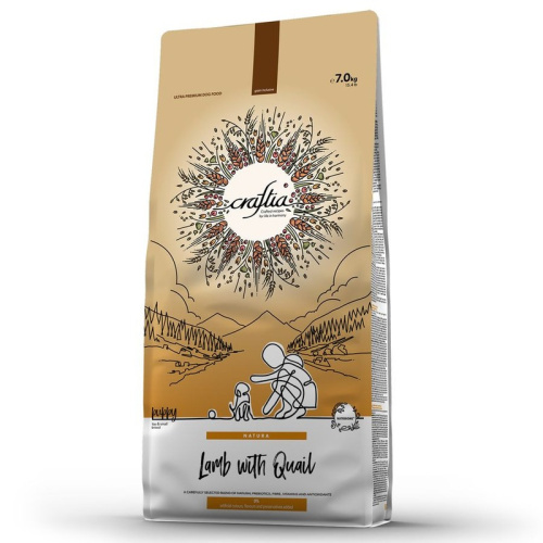 Craftia Natura Puppy Small Breed сухой корм для щенков миниатюрных и мелких пород, с ягненком и перепелкой - 7 кг повседневный холистик для щенков с ягненком породы мелкого размера мешок Импортный корм 1 уп. х 1 шт. х 7 кг
