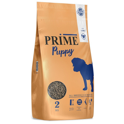 Prime Puppy сухой корм, для щенков с 2 до 12 месяцев, низкозерновой, с ягненком повседневный супер премиум низкозерновые для щенков с ягненком для всех пород мешок Импортный корм 1 уп. х 1 шт. х 2 кг